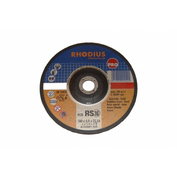 Rhodius skrubskive RS 38 180 x 7,0, 10 stk.